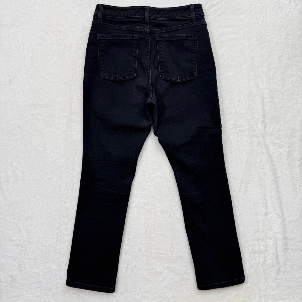L.L. Bean Jeans Womens 8P Black Classic Fit Straight Leg Stretch Denim - Picture 8 of 12